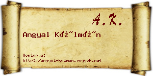 Angyal Kálmán névjegykártya