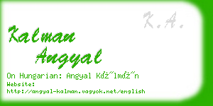 kalman angyal business card